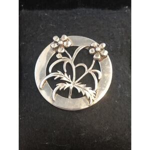 Vtg MCM Leonore Doscow Sterling Silver Floral Brooch 10.91g